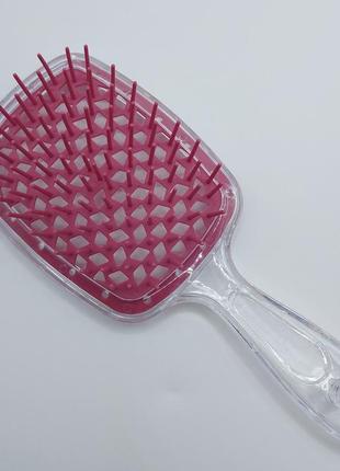 Расческа силиконовый зуб superbrush розовая