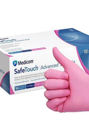 Перчатки нитриловые неопудренные medicom pink "m" розовые