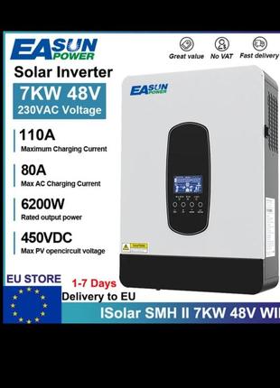 Гібридний інвертор easun 48v 7kwt  wifi