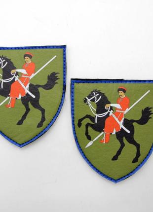 Шеврон козак на коні з списом, нашивка-патч української армії друкований малюнок