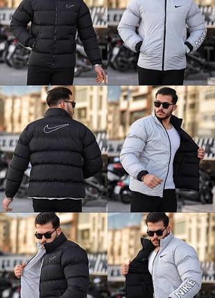 Новинка мужская двусторонняя зимняя куртка nike
