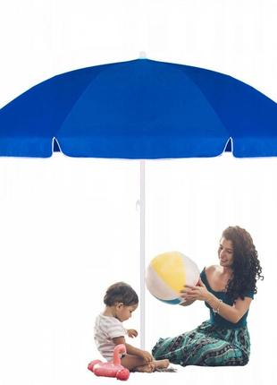 Пляжна (садова) парасолька springos 240 см посилена з регулюванням висоти bu0003