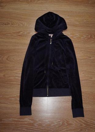 Оригинальная женская велюровая кофта худи на молнии juicy couture