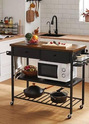 Стелаж візок кухонний leobert cosmo loft 119х91х45 см коричневий3 фото
