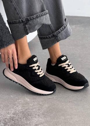 Зимові кросівки з хутром teddy  колір: чорний  натуральна замша