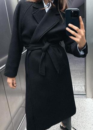 Довге пальто на основі вовни з паском,пальто zara нова колекція