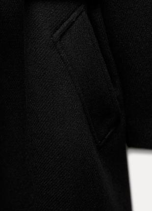 Довге пальто на основі вовни з паском,пальто zara нова колекція4 фото