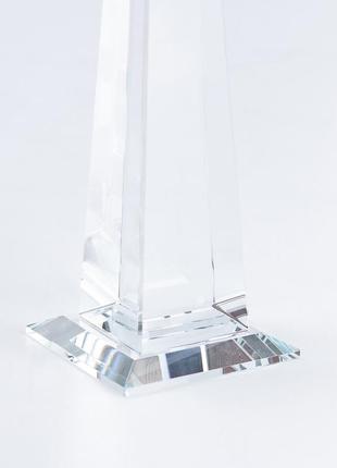 Свічник 22.5 (см) скляний високий для однієї довгої свічки квадратний геометричний5 фото