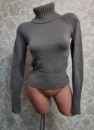Свитер с горлом серый размер 40-42