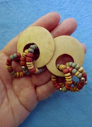 Клипсы ручной работы из кокоса. карибы
