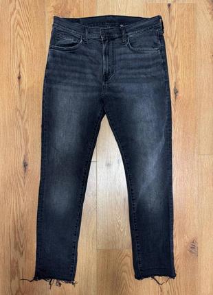 Джинси чоловічі сірі чорні прямі slim h&m jeans elastan, розмір m.