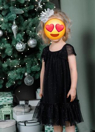 Праздничное платье, платье сеточка с блестками h&m