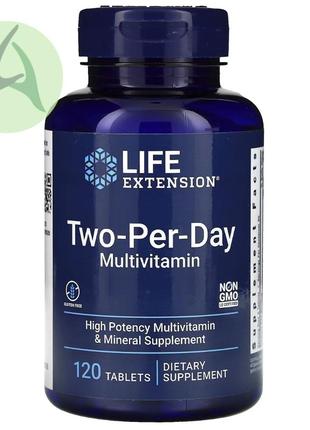 Life extension, мультивітаміни для приймання двічі на день, 120 таблеток