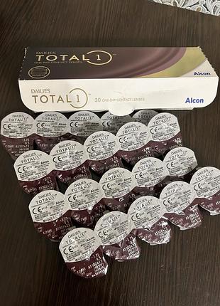 За 20 шт. контактні лінзи dailies total 1, -3,75, одноденні, линзы 20 шт2 фото
