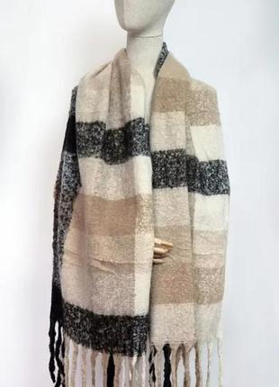 Шарф теплая зимняяезия дредда бежевый