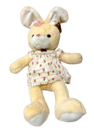 М'яка дитяча іграшка плюшевий зайчик в сукні 55 см
