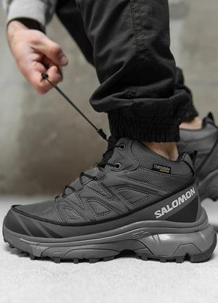 Зимние термо кроссовки salomon grey