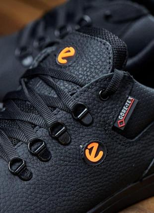 Кроссовки мужские черные весна/осень демисезонные, повседневные кожаные кроссовки из...