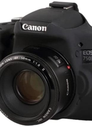 Захисний силіконовий чохол для фотоапаратів canon eos 750d - чорний