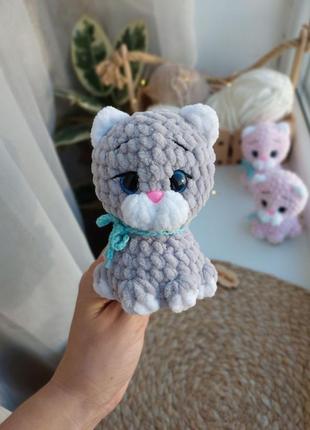 Котик кота вязаный игрушка мягкая