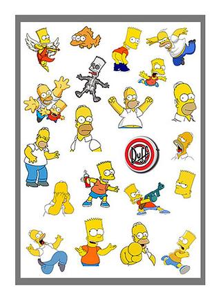 Стікери наклейки сімпсони а4 аркуш (stik_246)