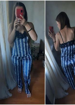 Пижама велюр штаны майка 42-44