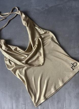 Топ roccobarocco, нарядный топ золото