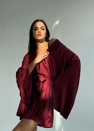 Халат-кимоно, шелковый халат, одежда для дома, халат для дома, красивый шелковый халатик