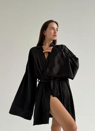 Халат-кимоно, шелковый халат, одежда для дома, халат для дома, красивый шелковый халатик