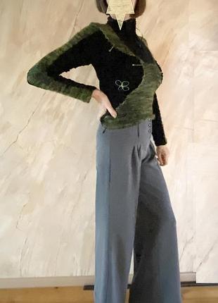 Женские классические широкие серые брюки  44-46 укр