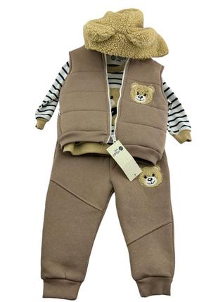 Детский спортивный костюм 2, 3 года турция для мальчиков хаки (кд183)