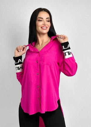 Модна жіноча блуза з принтом літня блузка сорочка з довгим рукавом блуза для повних жінок блузка штапель