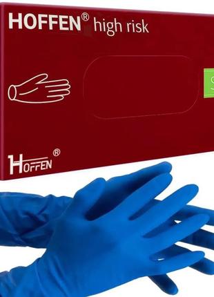 Рукавички латексні щільні high risk (14.5 г) hoffen (hoff medical) (50 шт./уп.) р.s