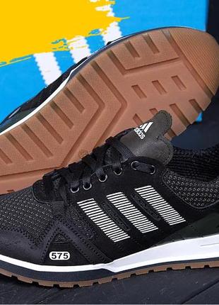 Літні чоловічі кросівки сітка adidas (адідас) чорні спортивні на літо *а19 зел.сіт*
