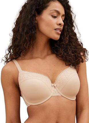 32h,70н,m&s,белоснежный роскошный бюстгальтер на поролоне на пышную грудь, новый