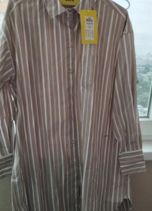 Сукня рубашка в смужку.