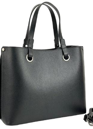 Классическая женская кожаная черная сумка firenze italy f-it-7645a