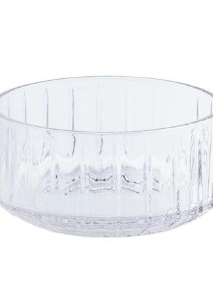 Стеклянная миска прозрачная круглая