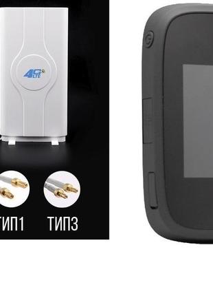 Комплект wifi роутер 3g 4g lte модем novatel mifi 7000  с панельной антенной mimo 9 дби