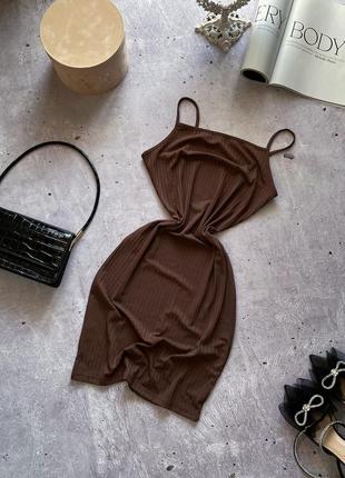 Платье миди шоколад