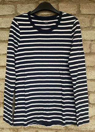 Мягкий трикотажный реглан gap размер l в синюю полоску тельняшка оригинал