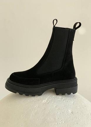 Зимние ботинки челси 
натуральная замша