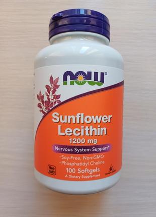 Лецитин із соняшника, now foods,  iherb, 100 капсул, для печінки