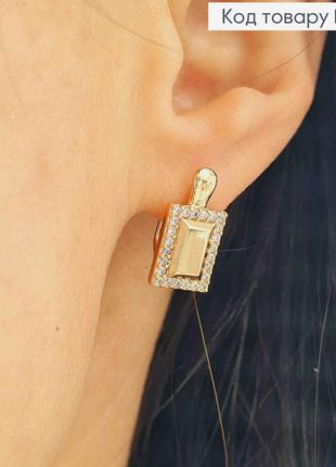 Серьги украшены блестящими камешками, 1,6см, английская застежка, золотистая бижутерия из медсплава xuping