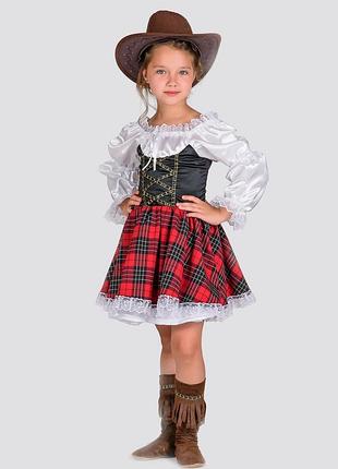 Детский карнавальный костюм для девочки «ковбойка» на рост 110-128 см