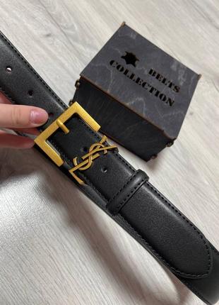 Ремінь пояс жіночий шкіряний (+коробка 🎁) в стилі ysl / ремень пояс женский кожаный в стиле ysl