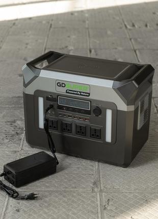 Портативна електростанція gd super 3000 w lifepo4, 24v потужність 3000 вт.