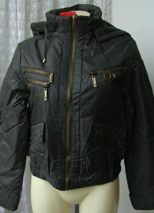 Куртка теплая демисезонная капюшон р.44 3877