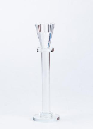 Подсвечник стеклянный на ножке высокий 23 (см) на одну свечу