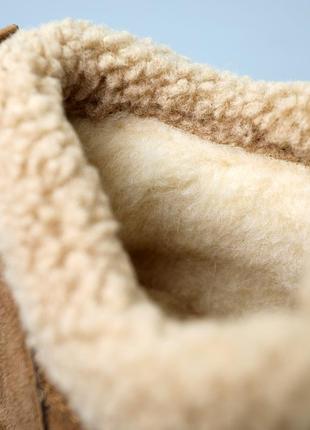 Угги женские замшевые ботинки низкий мех рыжие коричневые 591122